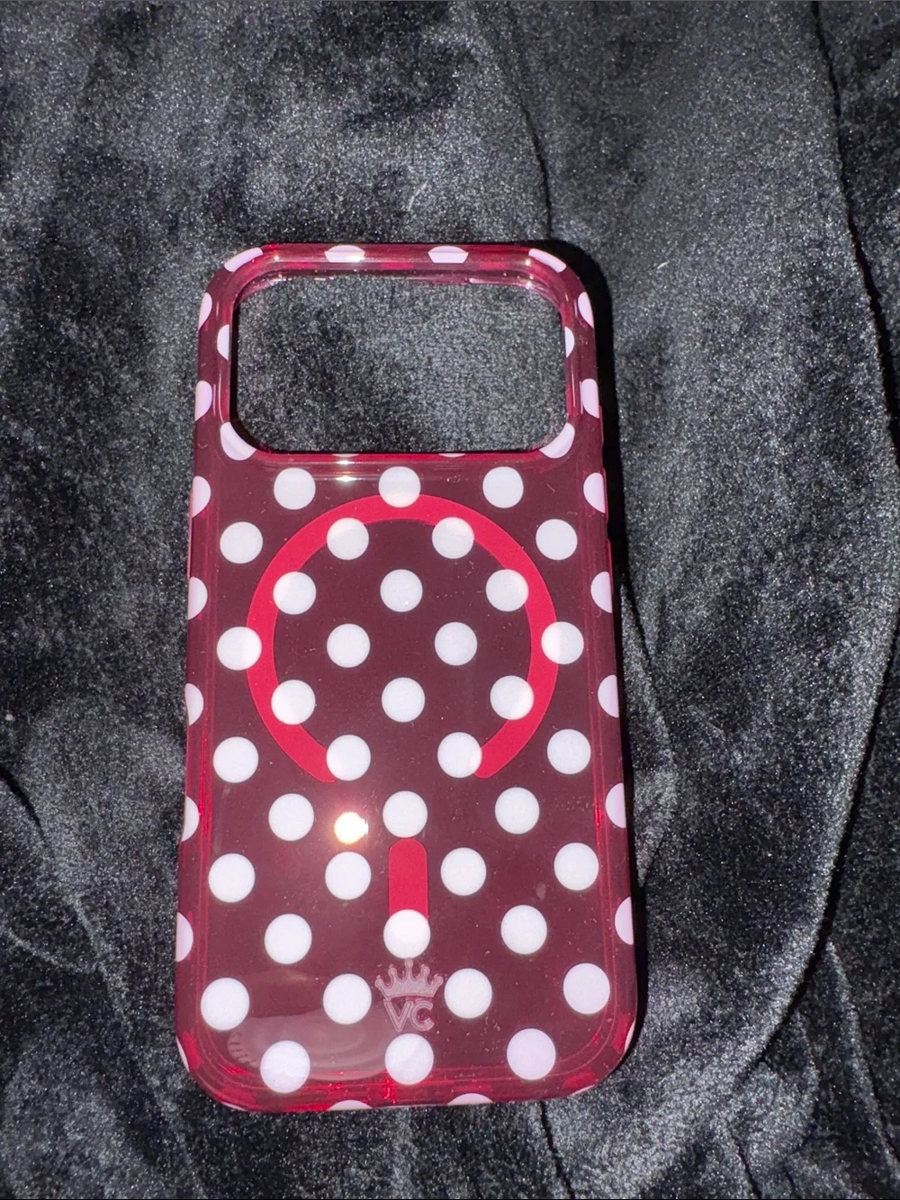 Polka Dot MagSafe-Compatible Phone Case - Red/White
